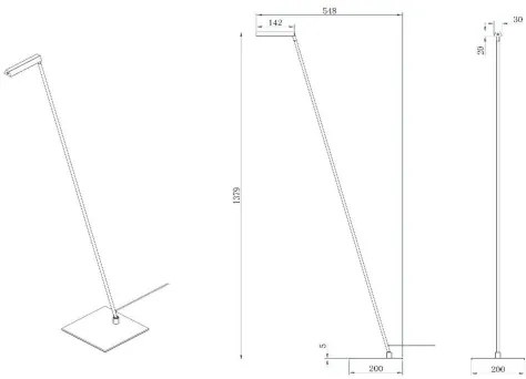 Lucide 44701/03/30 - LED Dimmelhető állólámpa LAVALE LED/3W/230V fekete