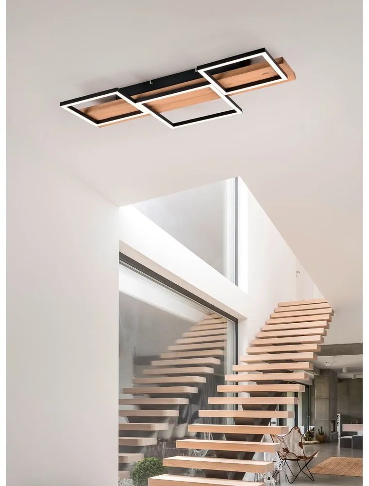 Fekete-natúr színű LED dimmelhető mennyezeti lámpa 34x65 cm Harper – Trio