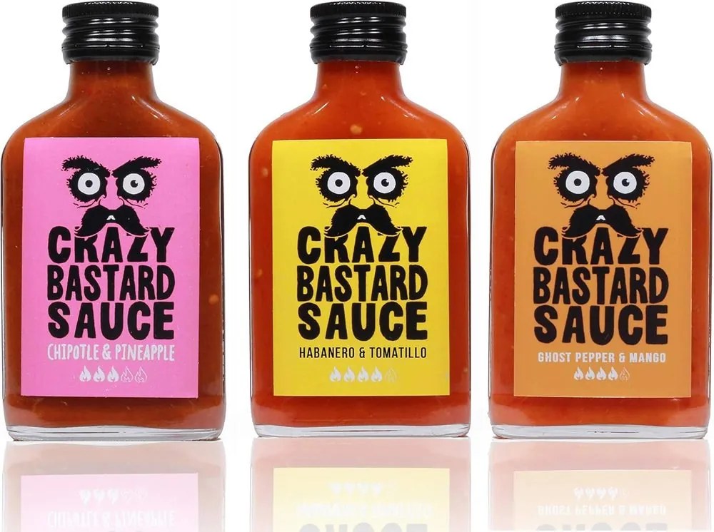 CRAZY BASTARD csípős szósz szett 3 x 100 ml, sárga