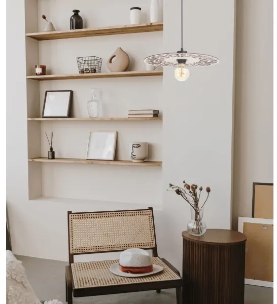 Csillár zsinóron FALCO 1xE27/60W/230V átm. 40 cm bézs