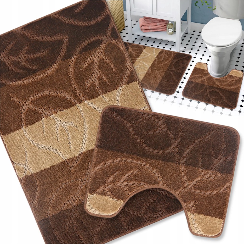 Fürdőszobaszőnyeg Csúszásgátló Nagy Barna 50X80 Szett 2 db Puha