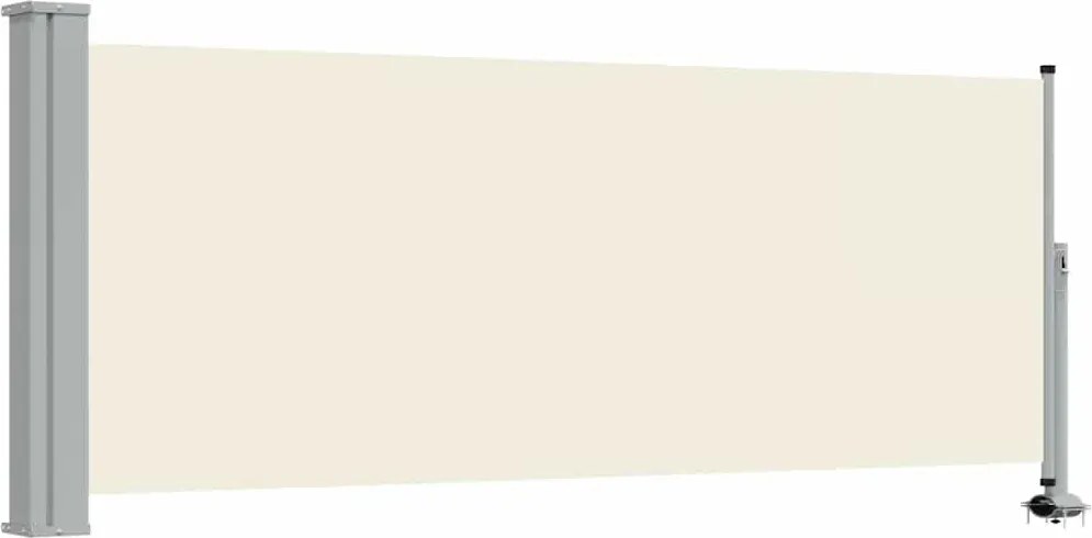 vidaXL krémszínű behúzható oldalsó terasz napellenző 100 x 300 cm