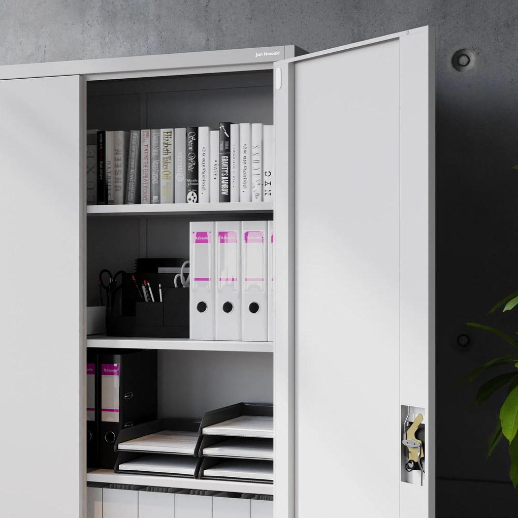 Fém iratszekrény JAN II, 1150 x 1850 x 400 mm, szürke