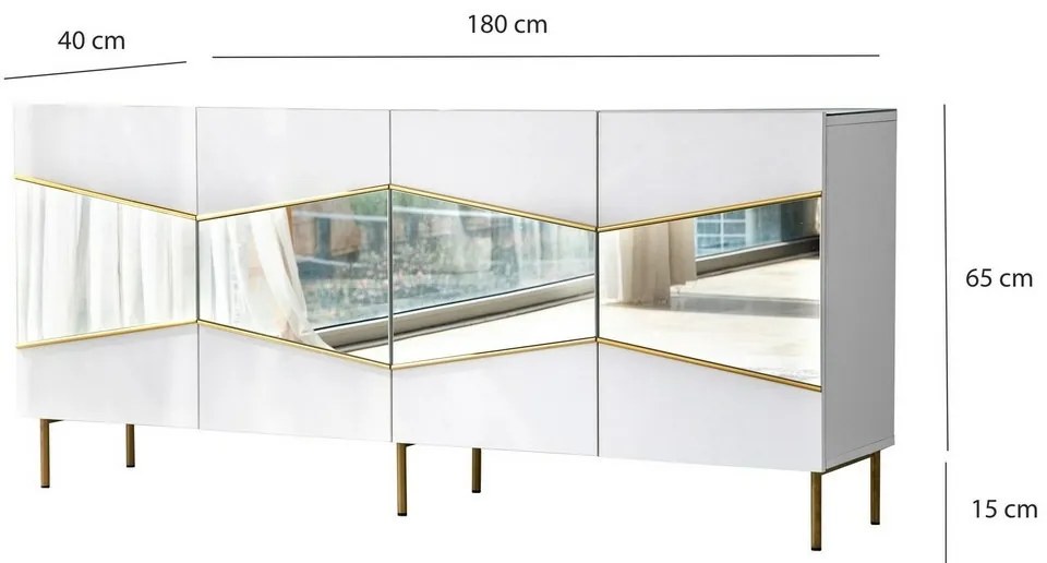 Nice White and Gold szekrény