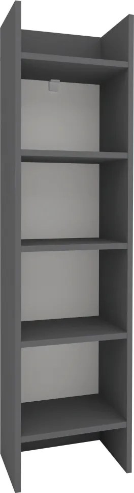Neda 5 polcos könyvespolc, Antracit, 53 x 35 x 198 cm
