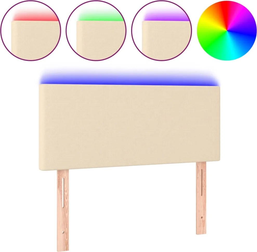 vidaXL krémszínű szövet LED-es fejtámla 80 x 5 x 78/88 cm