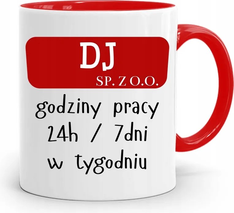 Dja Zene Bögre Piros Dj Sp. Z O.o. fényképes nyomtatással