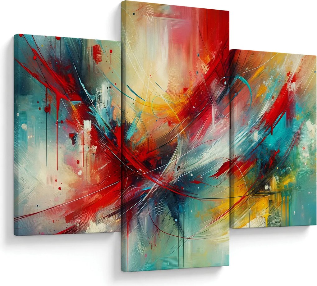 Kép – Absztrakció pirossal (90x60 cm)