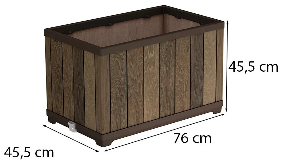 Deco tégla alakú műanyag virágláda 81 L