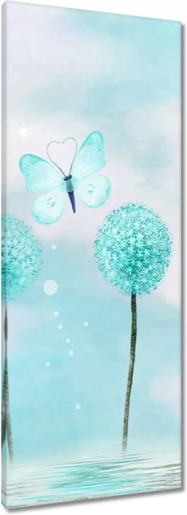 Vászonkép 40x100 Pillangók Türkiz világ