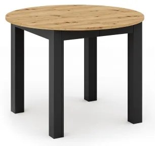 Kihúzható étkezőasztal WILY artisan tölgy/fekete