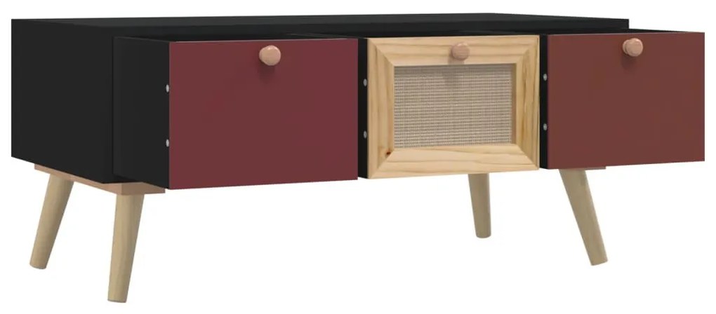 Szerelt fa dohányzóasztal fiókokkal 80 x 40 x 35,5 cm