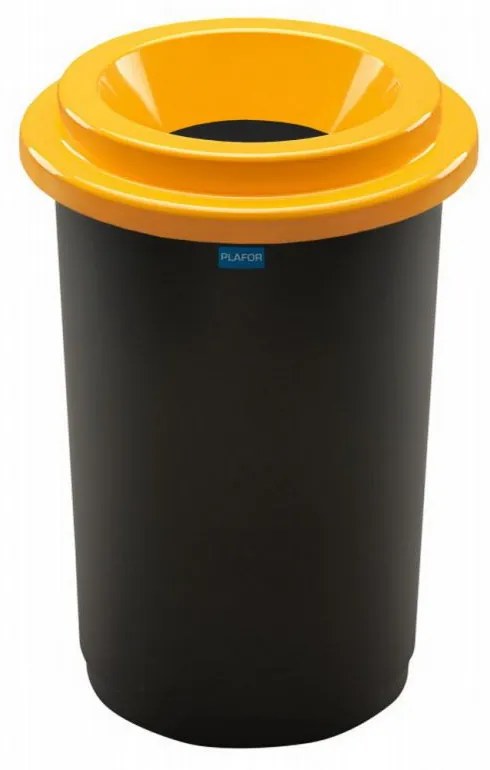 Plafor ECO kerek, henger szemetes 50L fekete/sárga