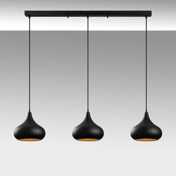 Zsinóros csillár MUBA 3xE27/40W/230V fekete