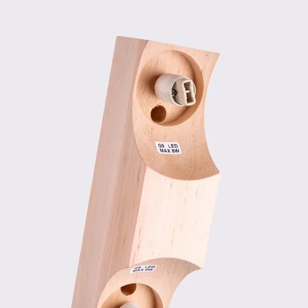 Sollux SL.1683 - Mennyezeti lámpa BULBO 2xG9/8W/230V bükkfa/fehér