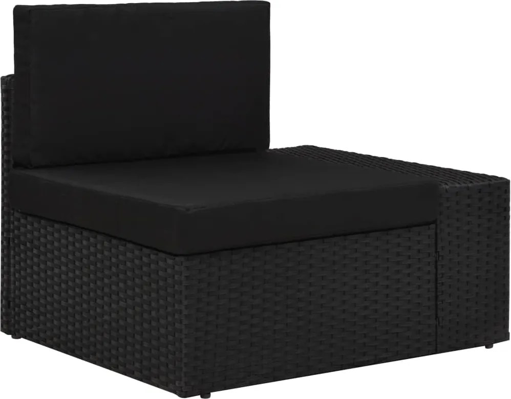 vidaXL fekete polyrattan sarokkanapé-elem bal oldali karfával