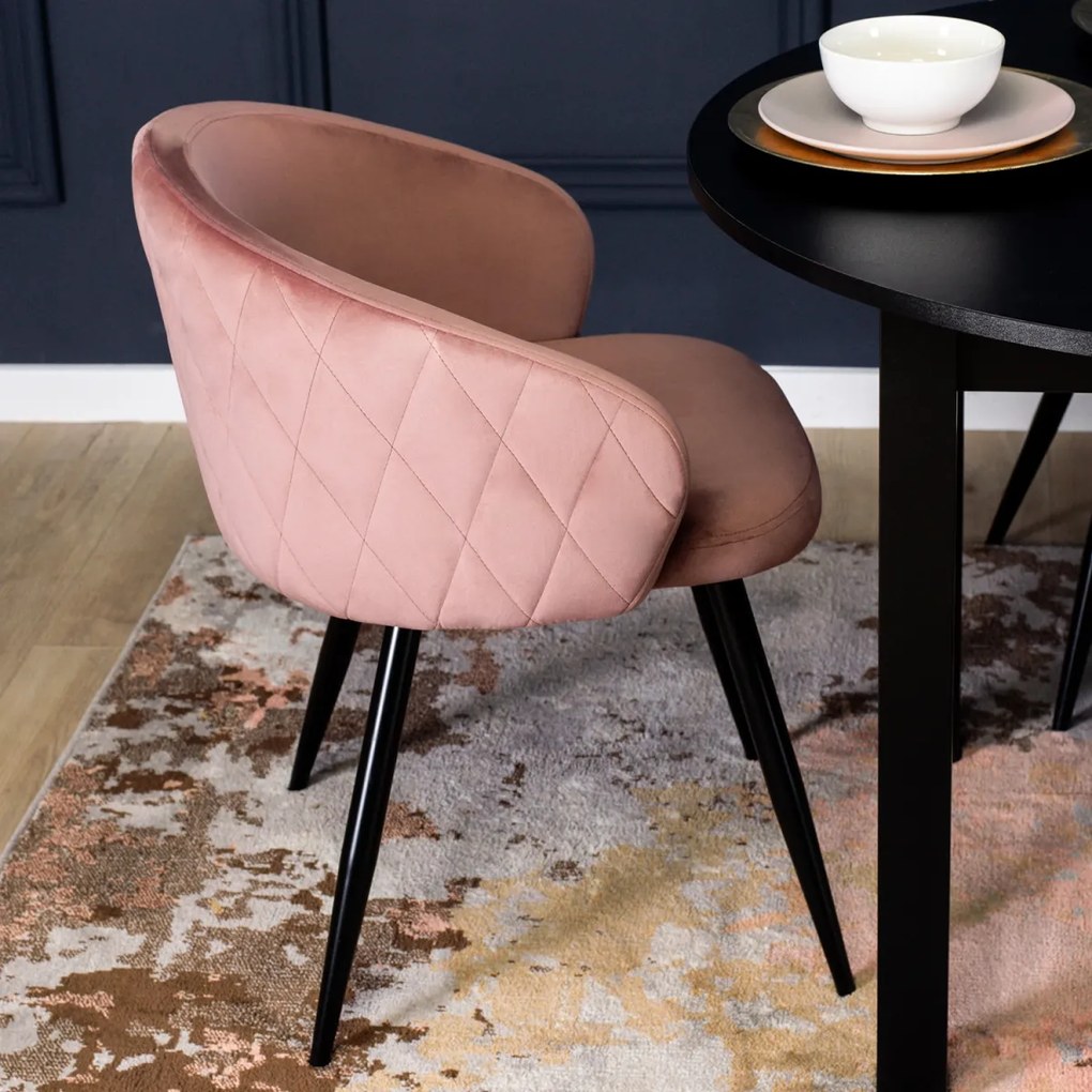 Elegáns Étkezőszék Rózsaszín Bársony Kárpittal. ADELE