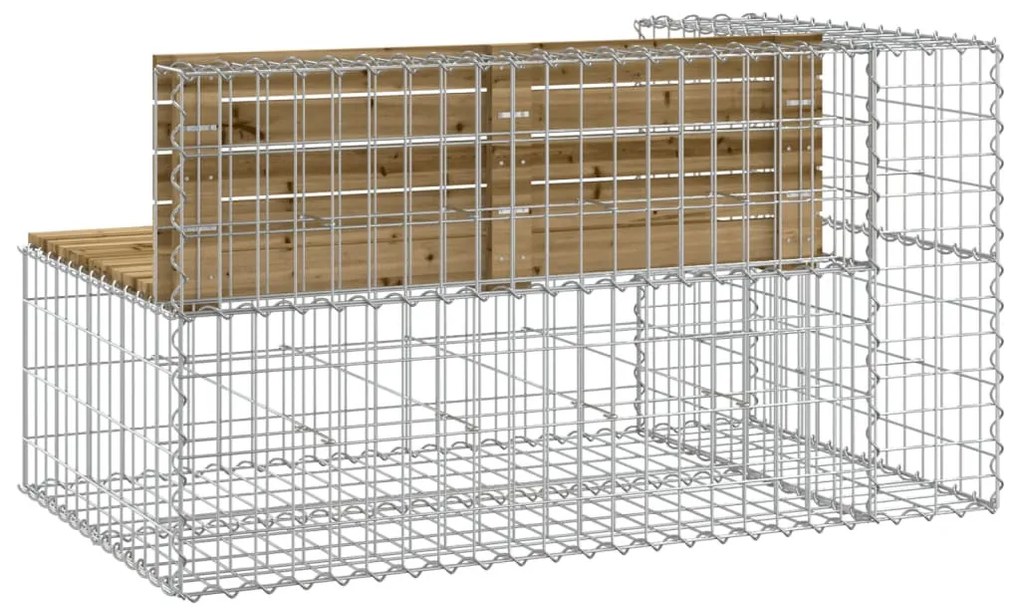 tömör impregnált fenyőfa gabion kerti pad 122x71x65,5 cm
