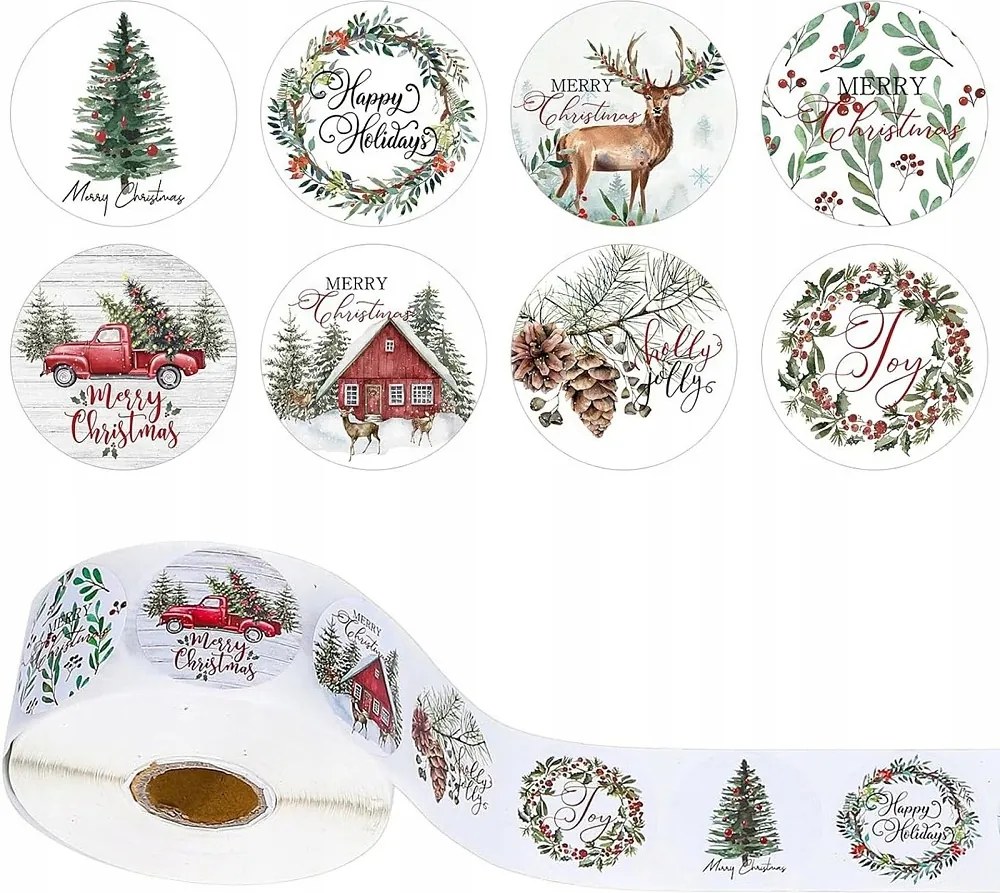 Tekercses matricák Karácsonyi öntapadós Merry Christmas Ajándék 500db