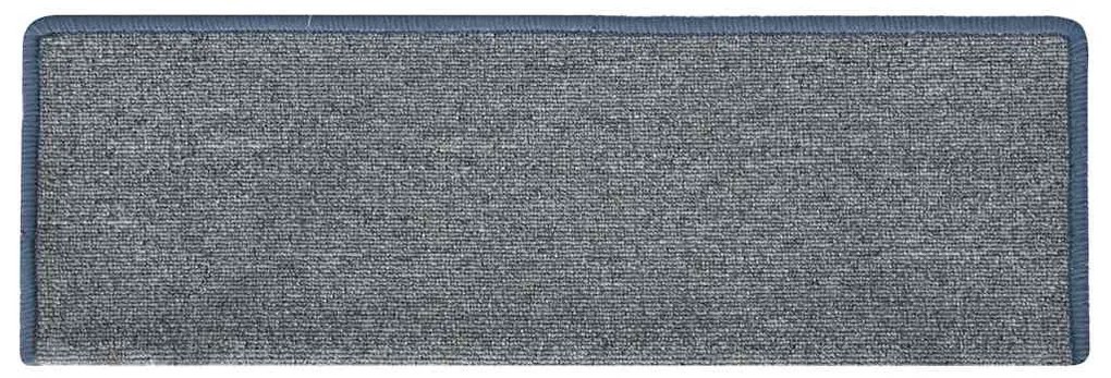 30 db világosszürke és kék lépcsőszőnyeg, téglalap alakú széllel, 65 x 21 x 4 cm