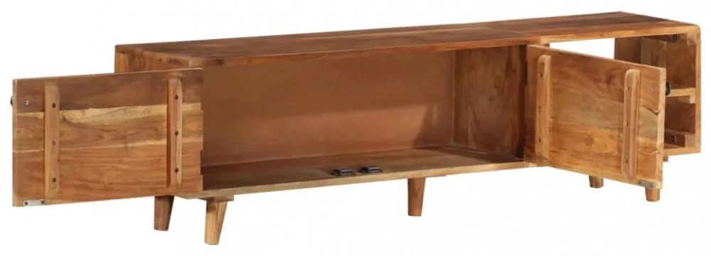 tömör akácfa TV-szekrény mézszínű felülettel 140 x 30 x 40 cm