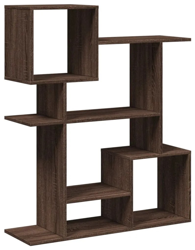 barna tölgy szerelt fa elválasztó könyvespolc 92x29x112 cm