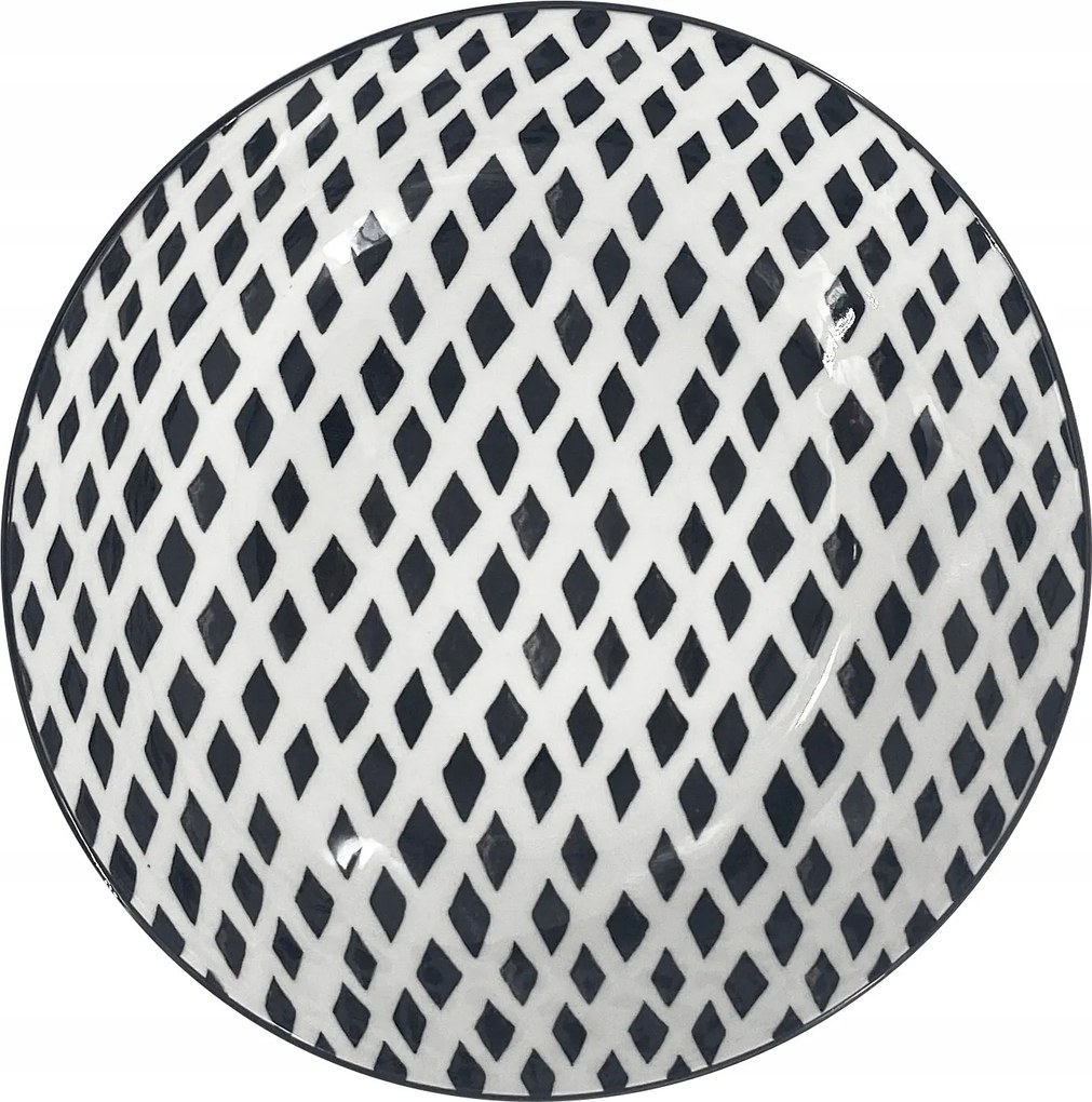 BlackLine levesestányér 20cm, kockás