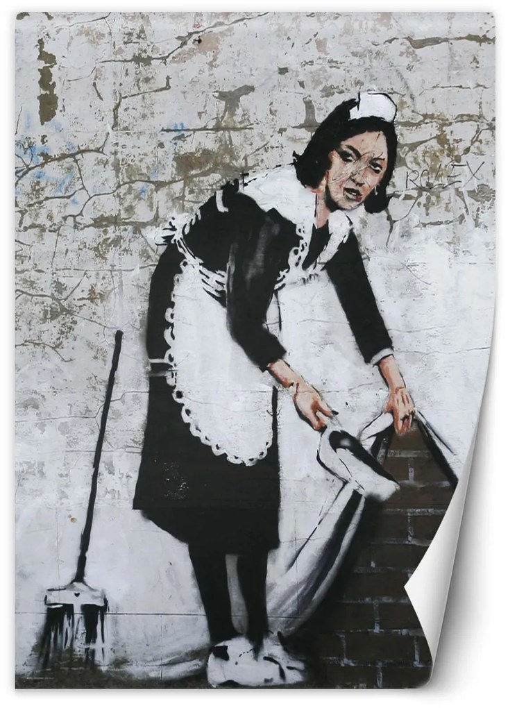 Gario Fotótapéta Maid banksy - street art falfestmény Anyag: Vlies, Méret: 150 x 210 cm