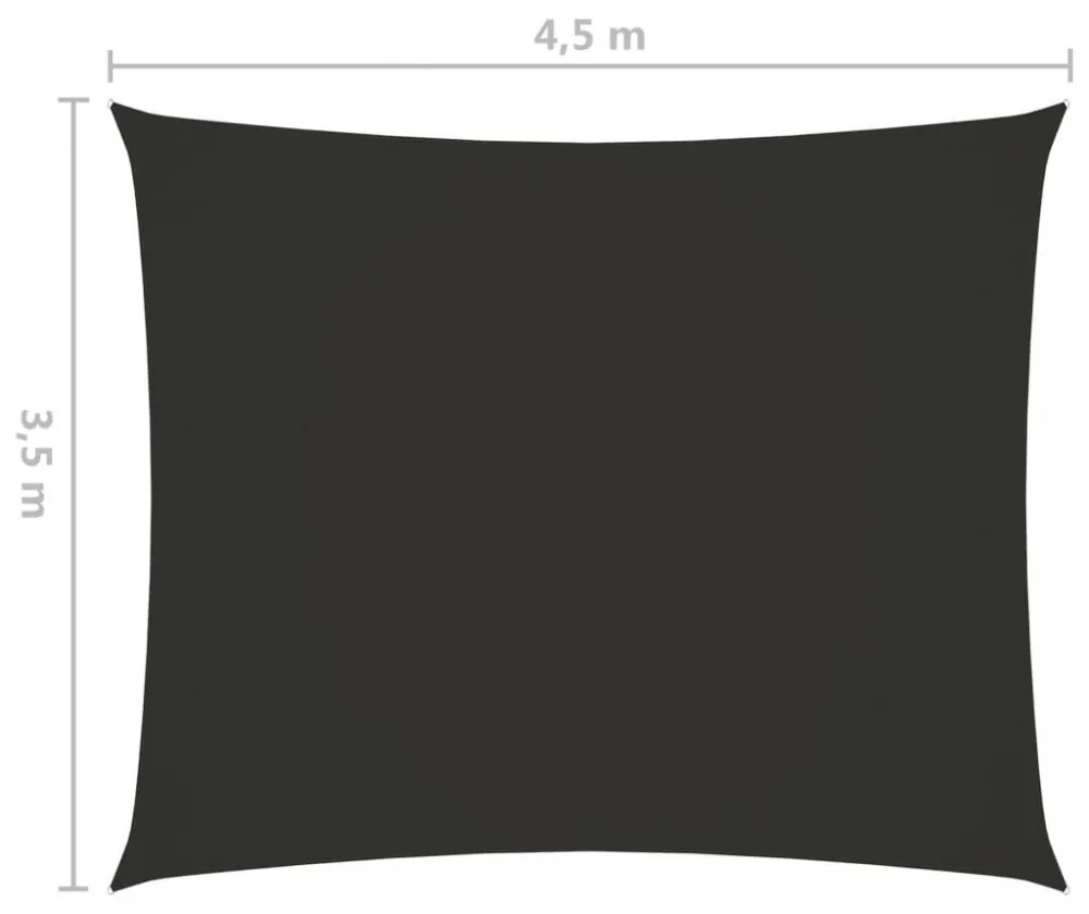 antracitszürke téglalap alakú oxford-szövet napvitorla 3,5x4,5m