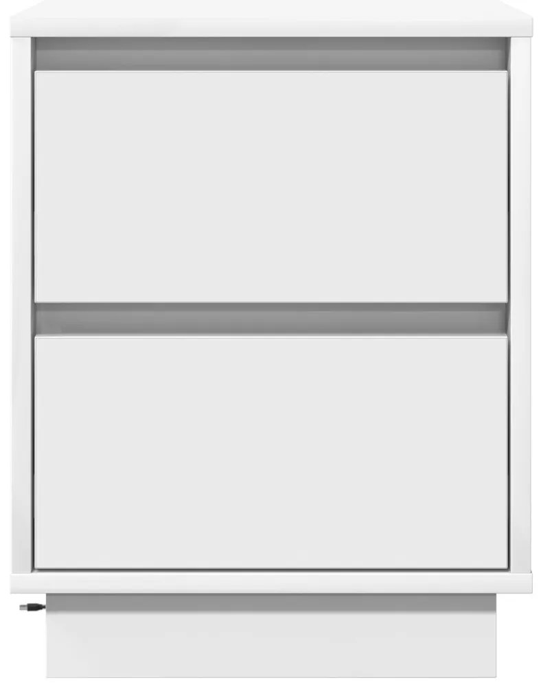 Éjjeli Szekrények LED Fényekkel 2 db Fehér 39x34,5x50 cm