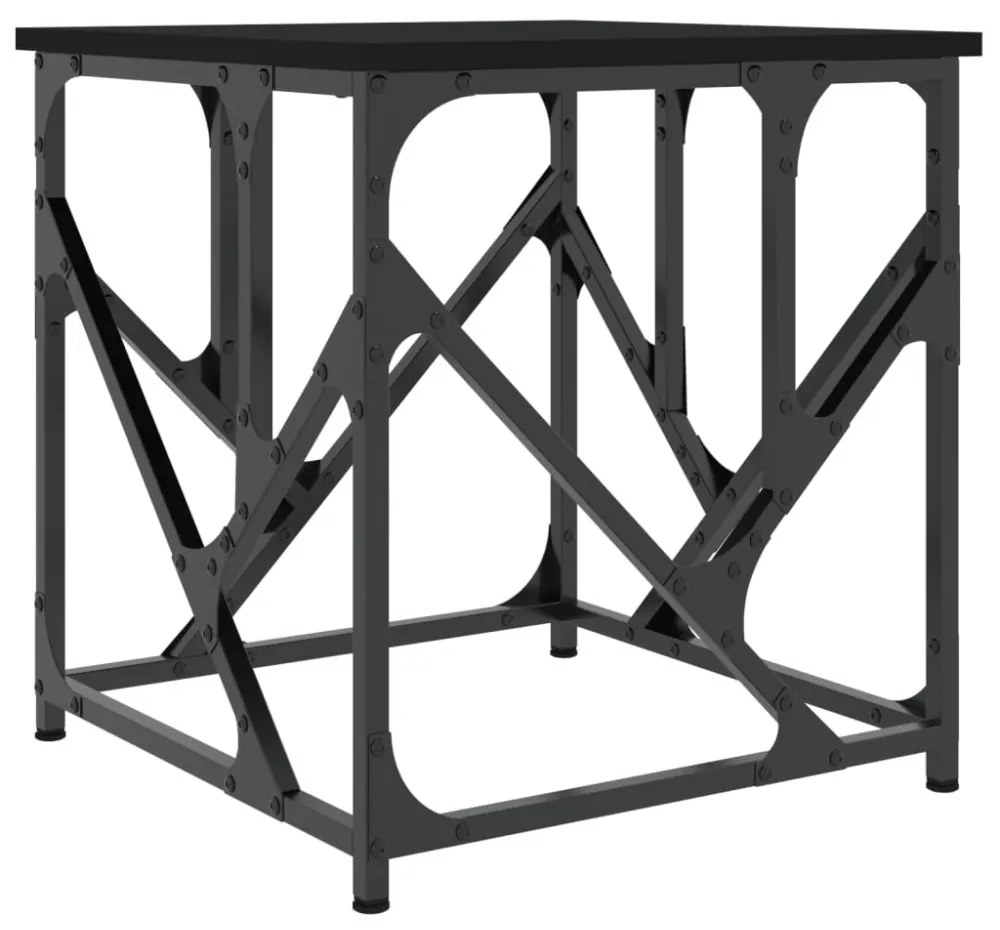 fekete szerelt fa dohányzóasztal 45x45x47,5 cm