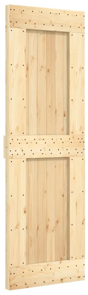Tömör fenyőfa tolóajtó fémszerelék szettel 70 x 210 cm