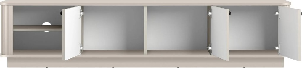 Vesper 3D TV-szekrény 187 cm lábazattal - kasmír / fekete fogantyúk