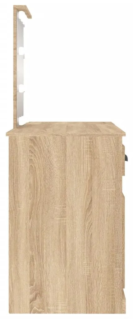 sonoma tölgy színű fésülködőasztal LED-del 130 x 50 x 132,5 cm
