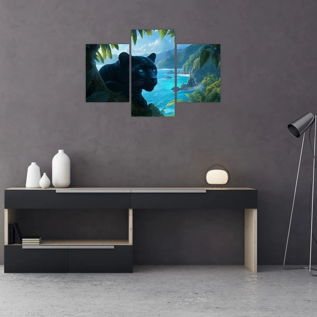Kép - Fekete párduc a dzsungelben (90x60 cm)