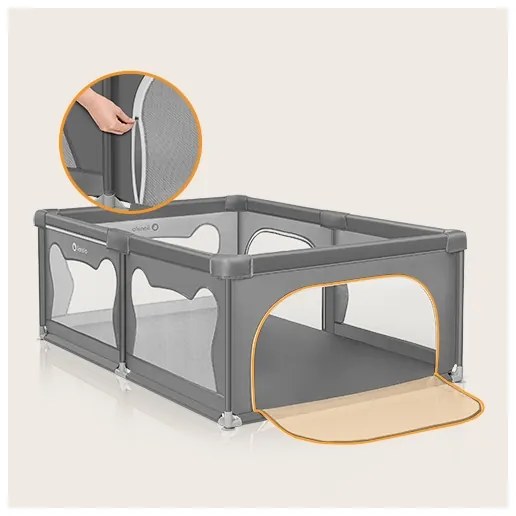 Lionelo - WILLOW szürke játszókarám