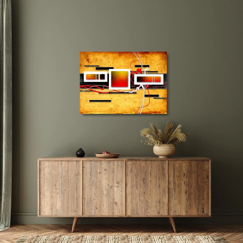 Kép - Absztrakció (üvegen) (70x50 cm)