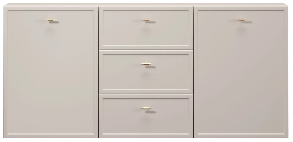 Lorini fali komód 150 cm - kasmír / arany T-bar fogantyúk