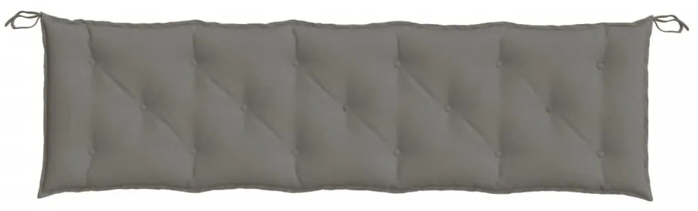 2 db melange sötétszürke szövet kerti padpárna 180 x 50 x 7 cm