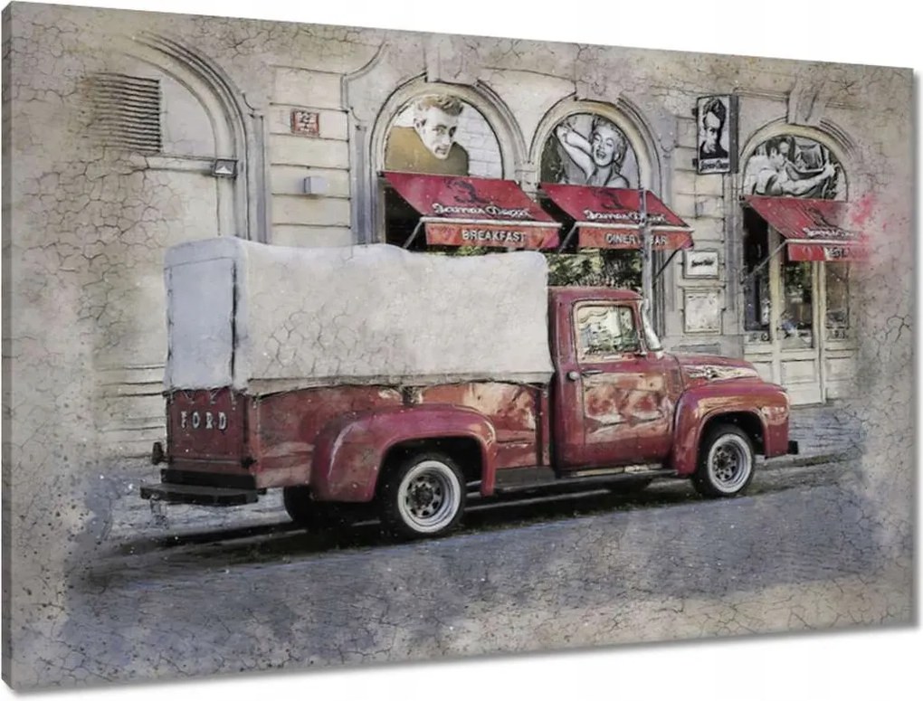 Vászonkép 90x60 Piros PickUp from Usa