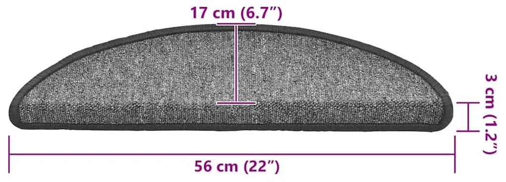 30 db sötétszürke lépcsőszőnyeg 56x17x3 cm