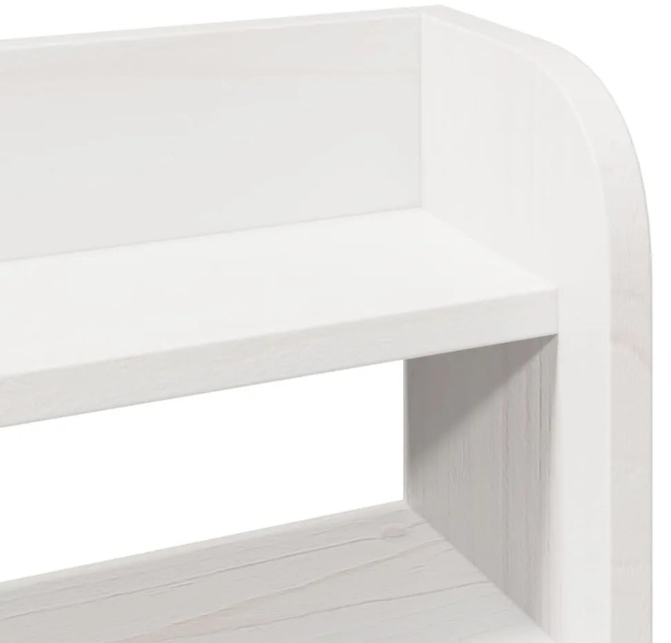 fehér tömör fenyőfa fejtámla polcokkal 90 cm