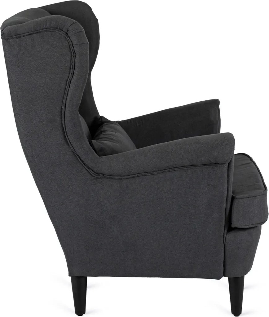 Fotel Wypoczynkowy EVAN 2 z Podnóżkiem Ciemnoszary