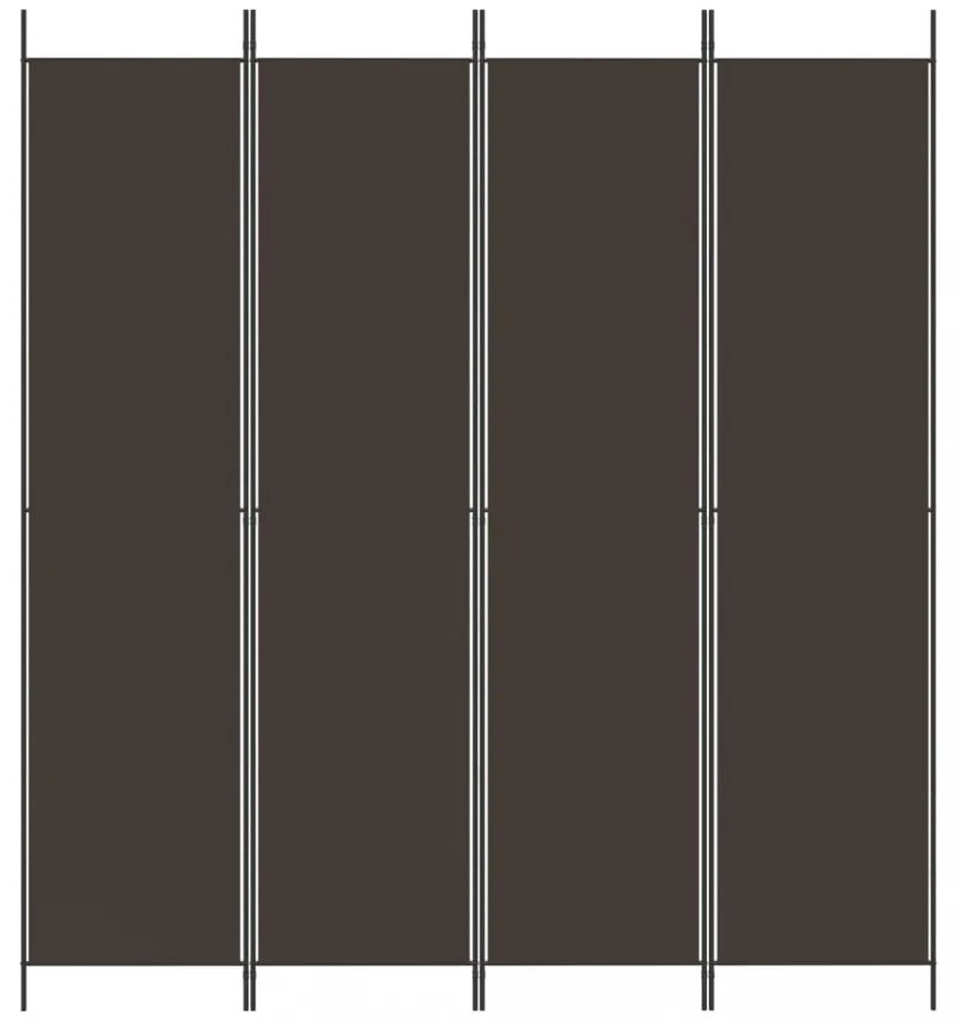 4 paneles barna szövet paraván 200x220 cm