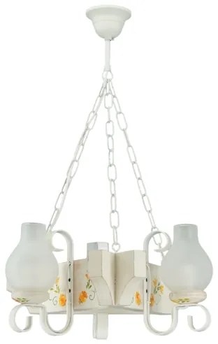 Brilagi - Láncos csillár QUEEN 3xE14/40W/230V bükk/krémszínű