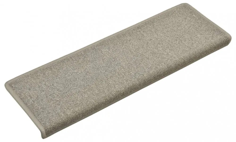 15 db világosszürke lépcsőszőnyeg, téglalap alakú széllel, 65 x 21 x 4 cm