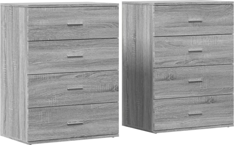 vidaXL 2 db szürke sonoma színű szerelt fa tálalószekrény 60x39x80 cm