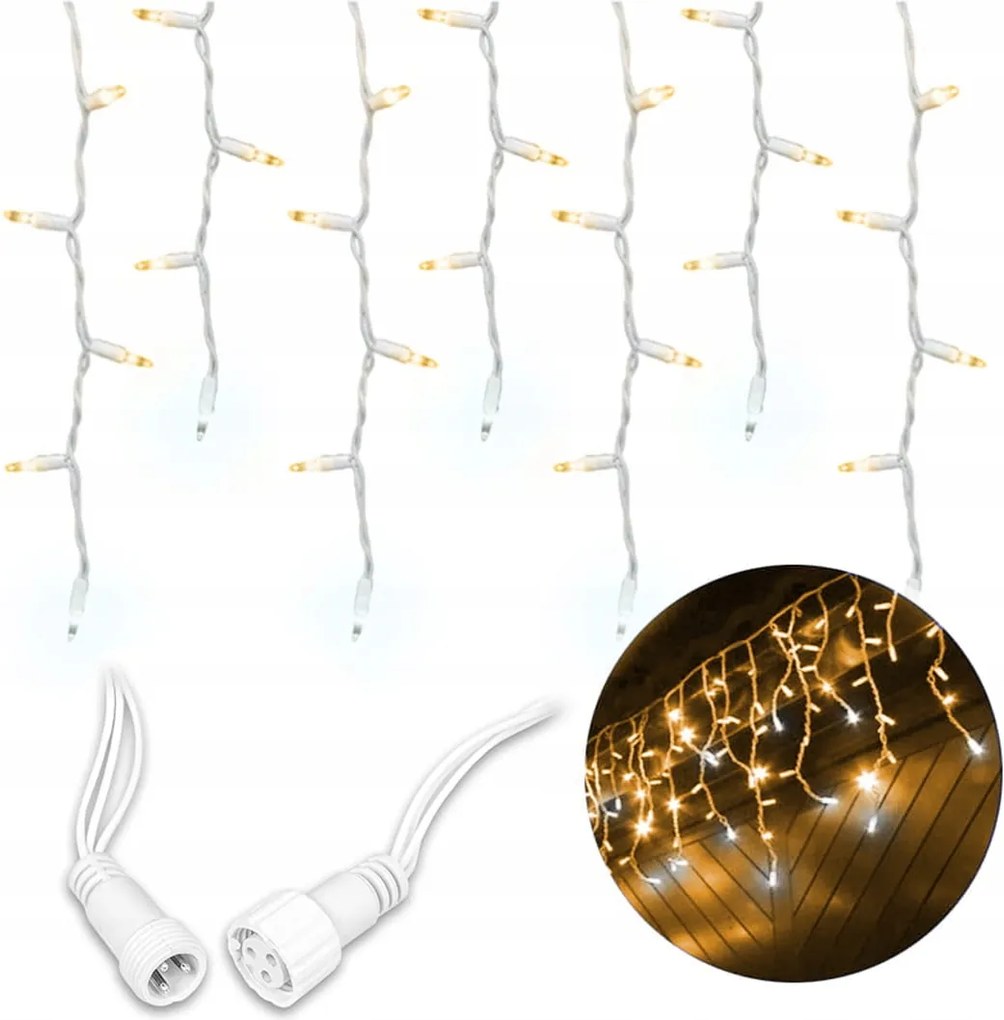 Jégcsap Girland Függöny 500 Led Meleg Fehér Flash (hideg Fehér)