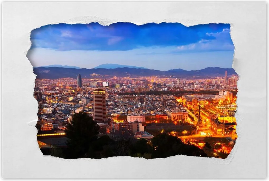 Poszterek 90x60 Éjszakai felvétel Barcelonából