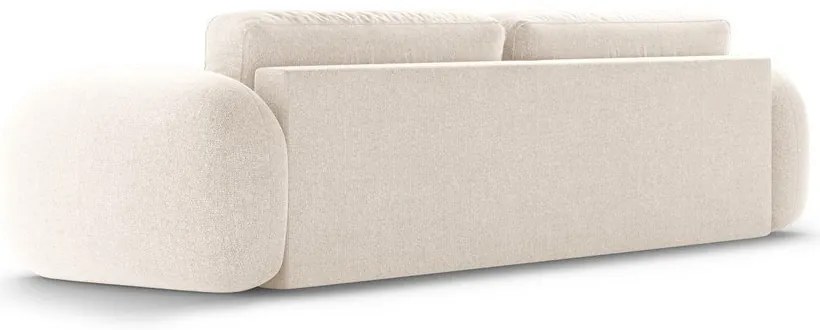 Krémszínű zsenília kinyitható-tárolóhelyes kanapé 262 cm Tonale – Cosmopolitan Design